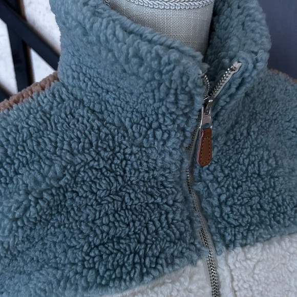 Cozy Kids Sherpa Jacket - White and Brown Thread & Supply - Picture 5 of 9